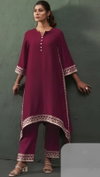 Tew Roman Silk Fabric Fancy Kurti With Bottom Wholesale Clothing Distributors In India